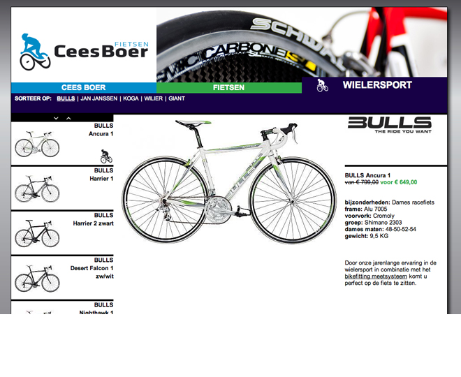 Cees Boer fietsen website