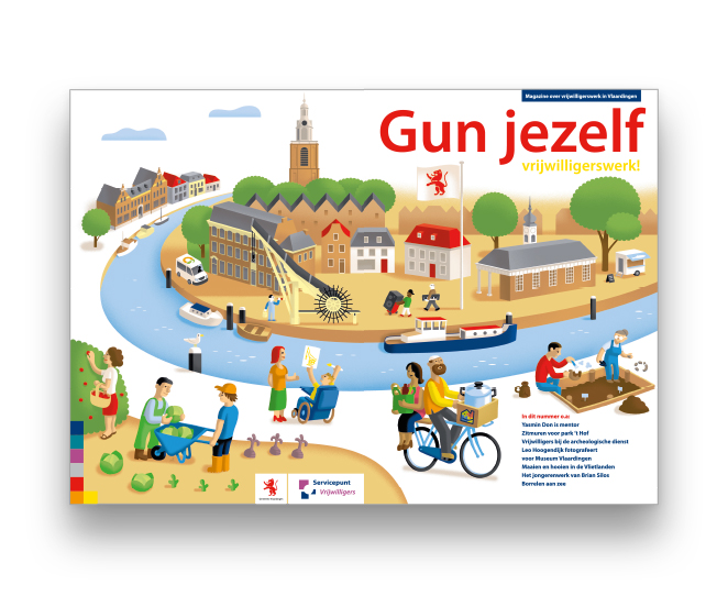 uitgave van het Servicepunt Vrijwilligers van de gemeente Vlaardingen. Teksten: Jos van Nierop, Janneke van der Schoot. Fotografie: Theo van Pelt, Ron van Rossum (p3), Angelique van Woerkom (p17), Peter Farla (p30). Illustraties: Marc Kolle. Grafische vormgeving: Vers Ontwerp, Anika Klevering. Oplage: 30.000. September 2013