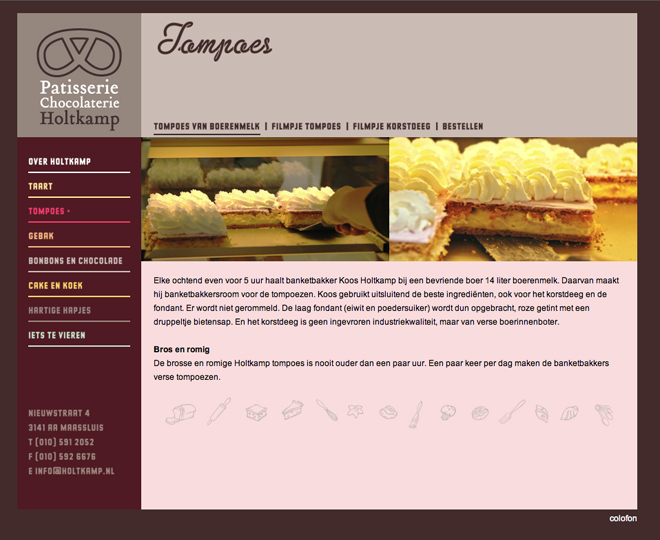 Holtkamp patisserie en chocolaterie website