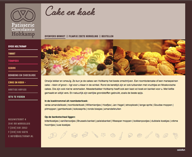 Holtkamp patisserie en chocolaterie website