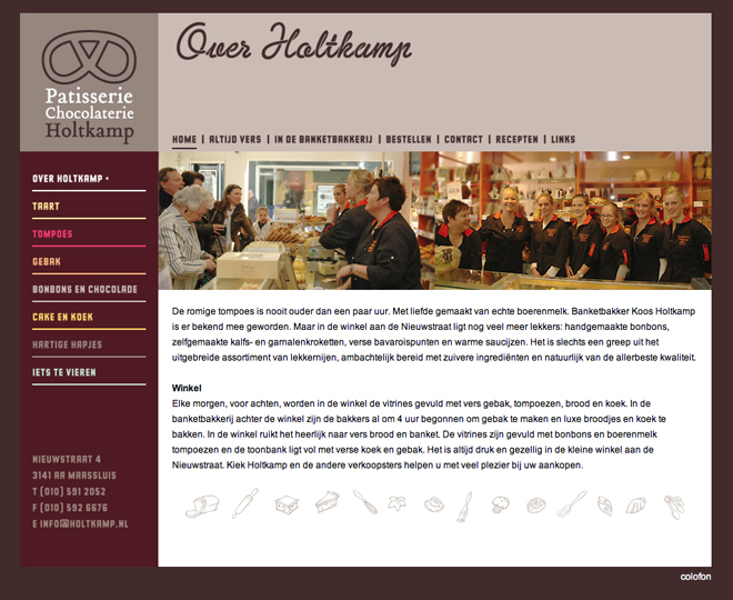 Holtkamp patisserie en chocolaterie website