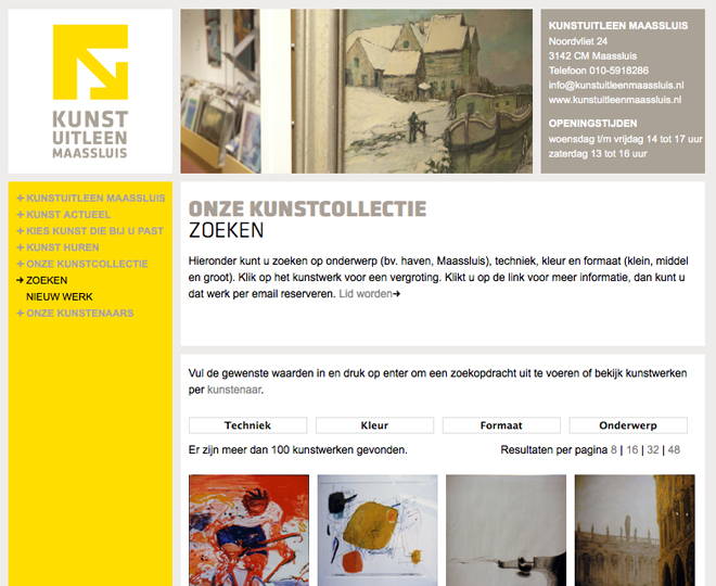 KunstUitleen Maassluis website