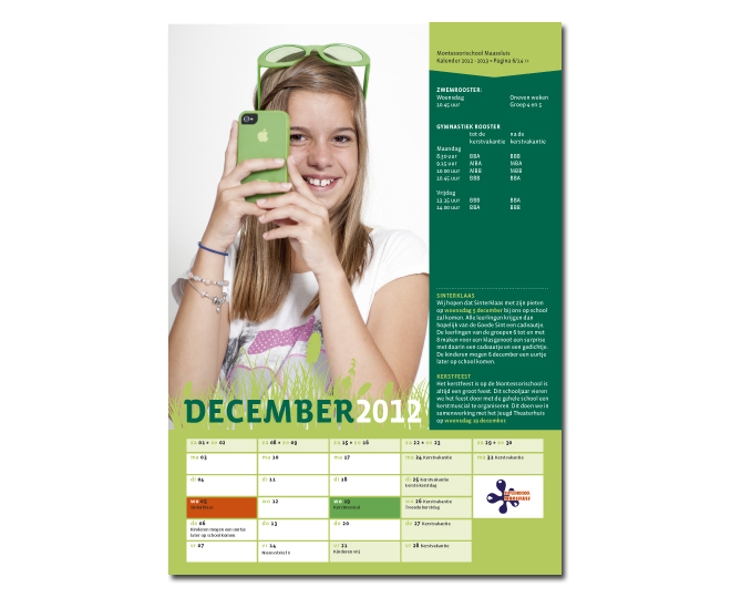 fotografie kalender Montessorischool Maassluis